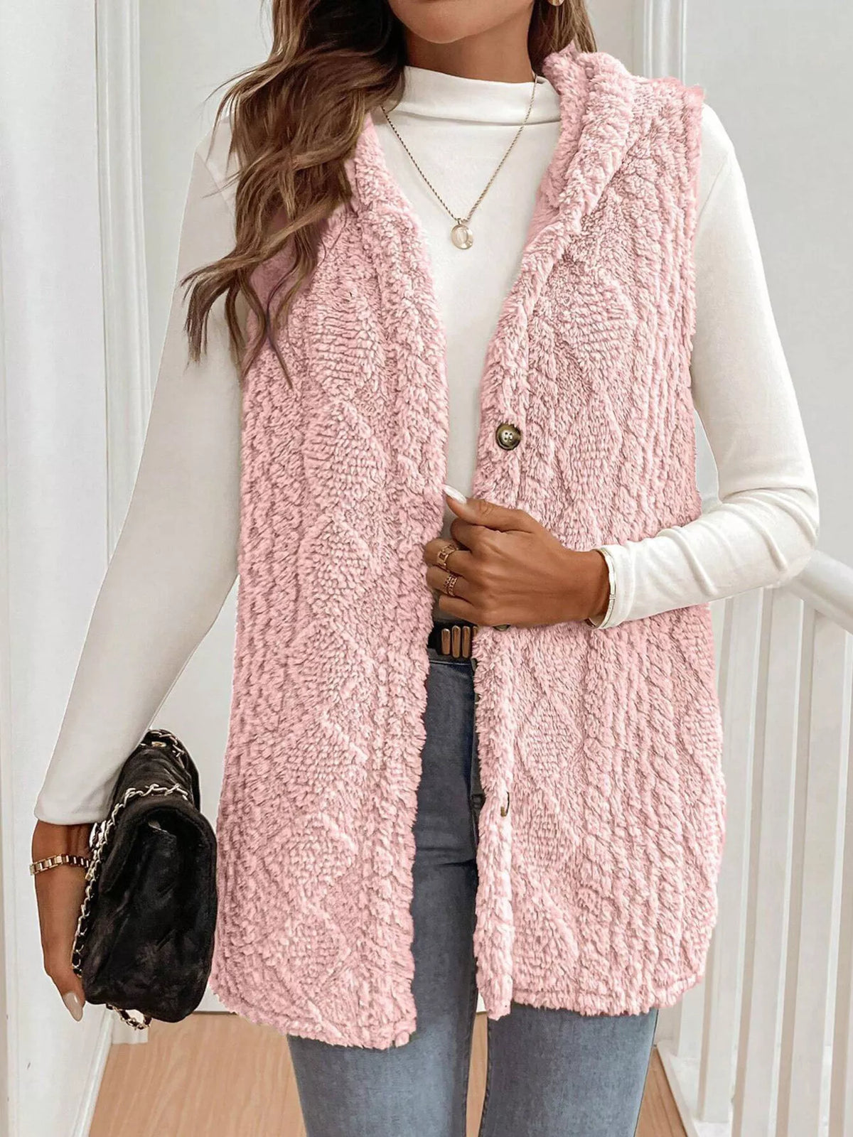 Cozy Sherpa Fleece Hooded Vest Coat - Lilixa.store