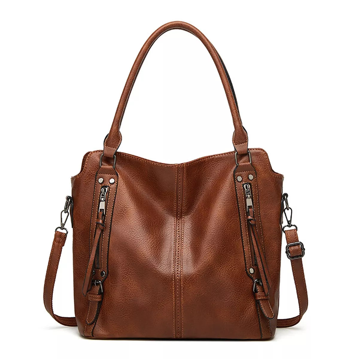 PU Leather Shoulder Bag and Pouch Set