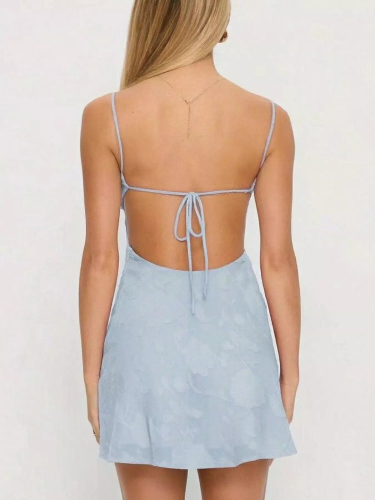 Backless Spaghetti Strap Mini Dress - Lilixa.store
