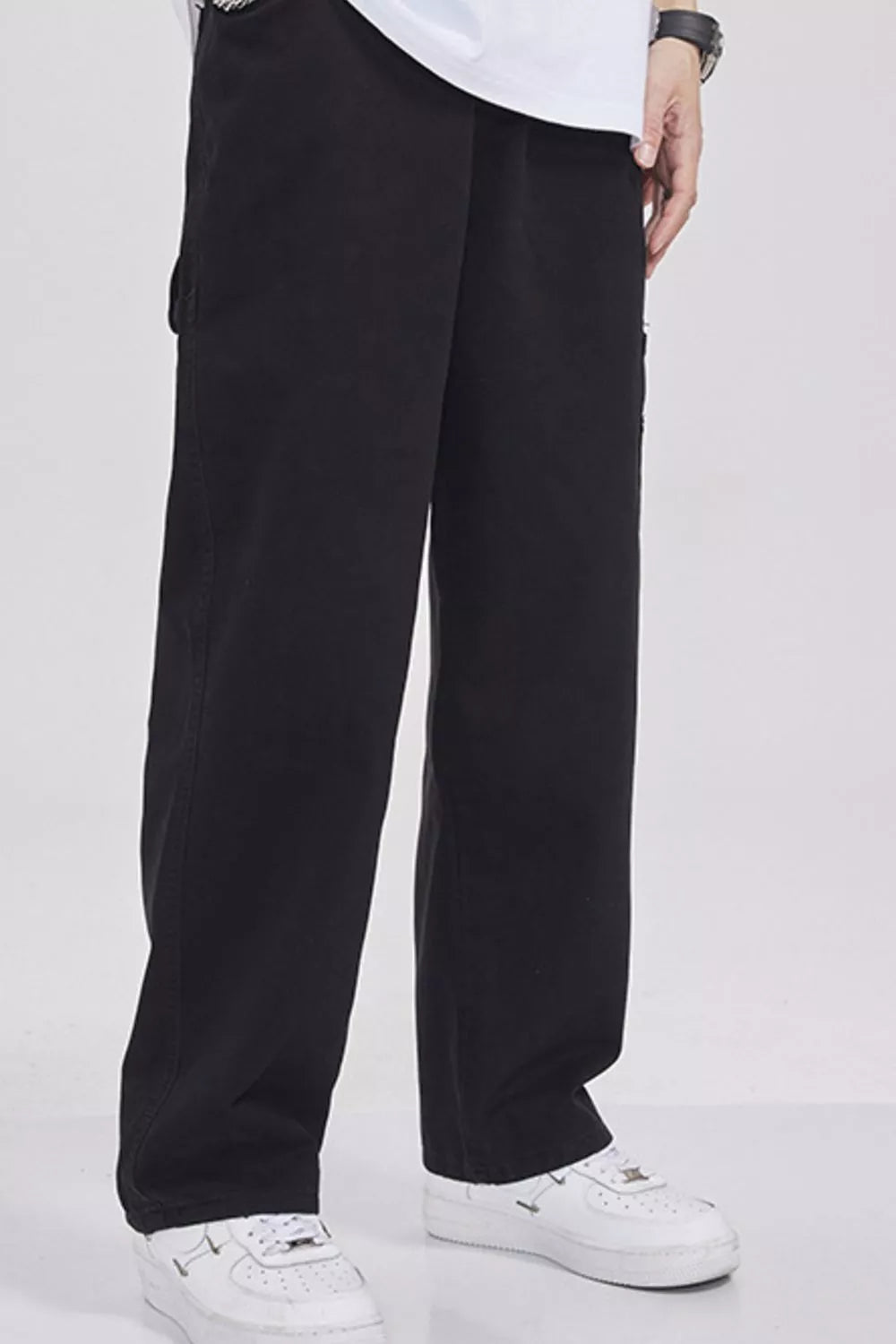 Men's Full Size Loose Fit Cargo Pants Plus Size in Black