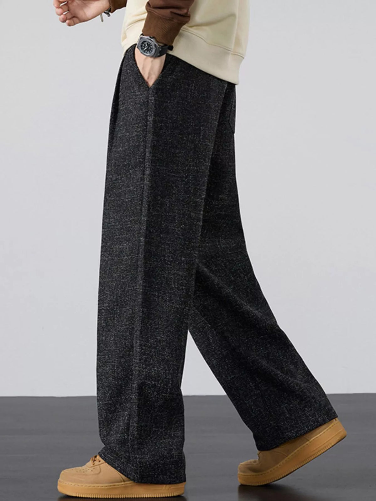 Men's Plus Size Casual Wide Leg Pants, view 4