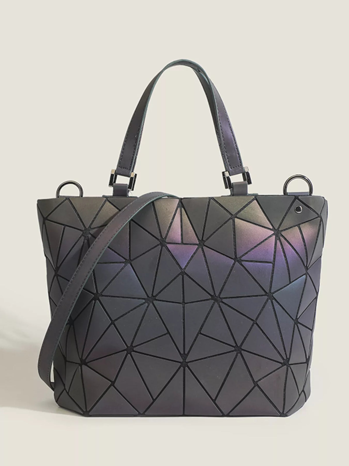 Geometric Modular Handbag in Dark Gray, view 3