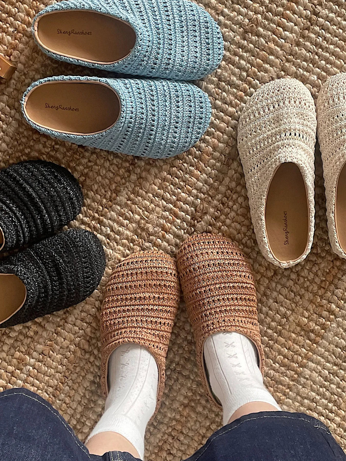 Knitted Round Toe Slip-Ons, view 5