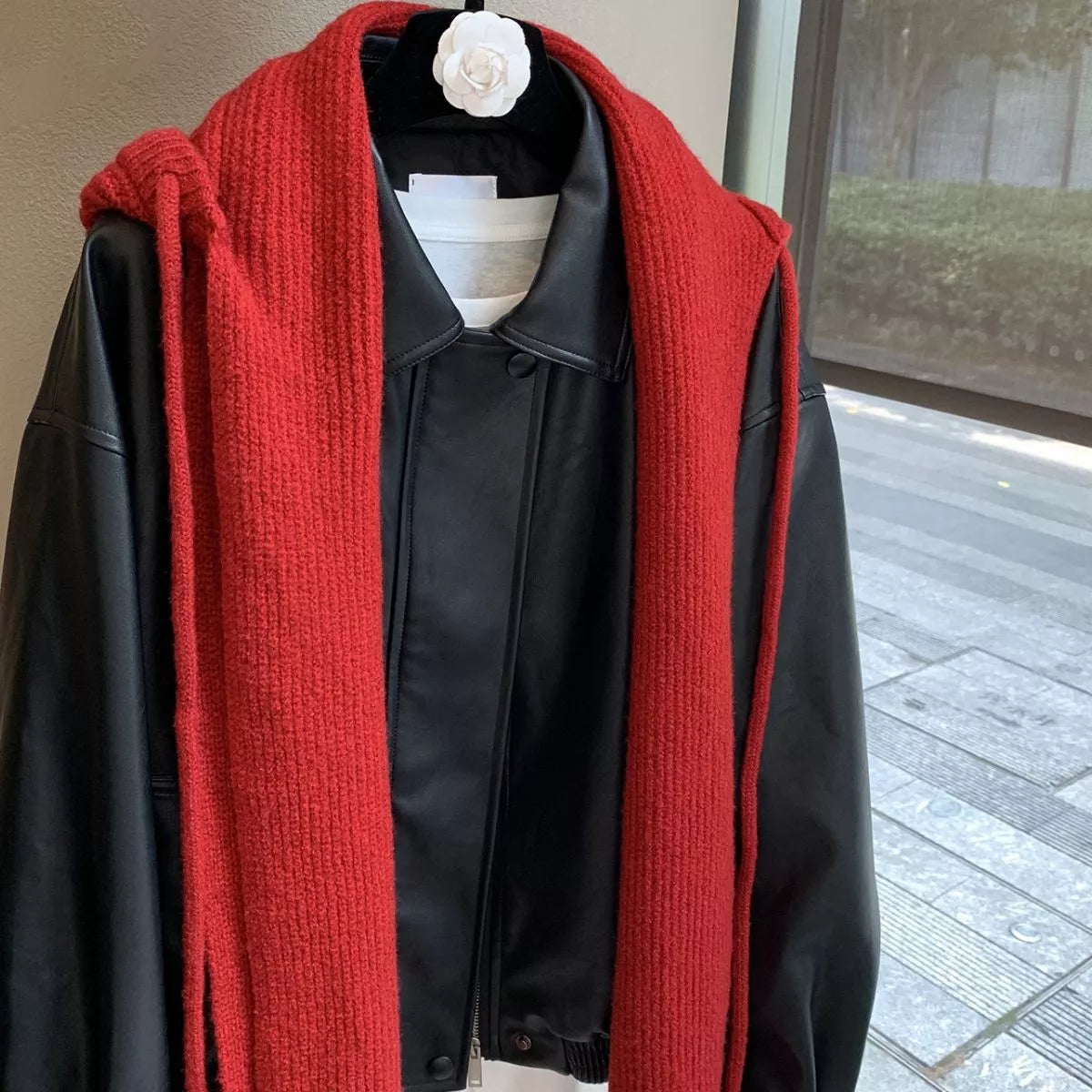 Cozy Knit Tie Scarf with Hooded Design - Lilixa.store