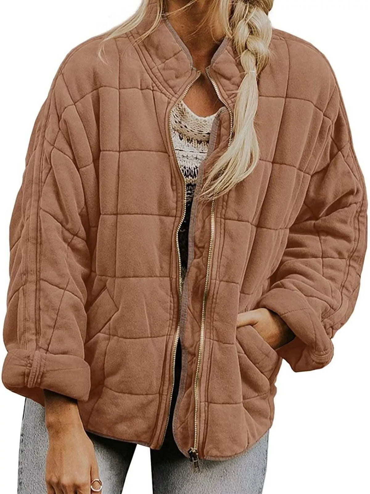 Quilted Zip Up Outerwear, view 16