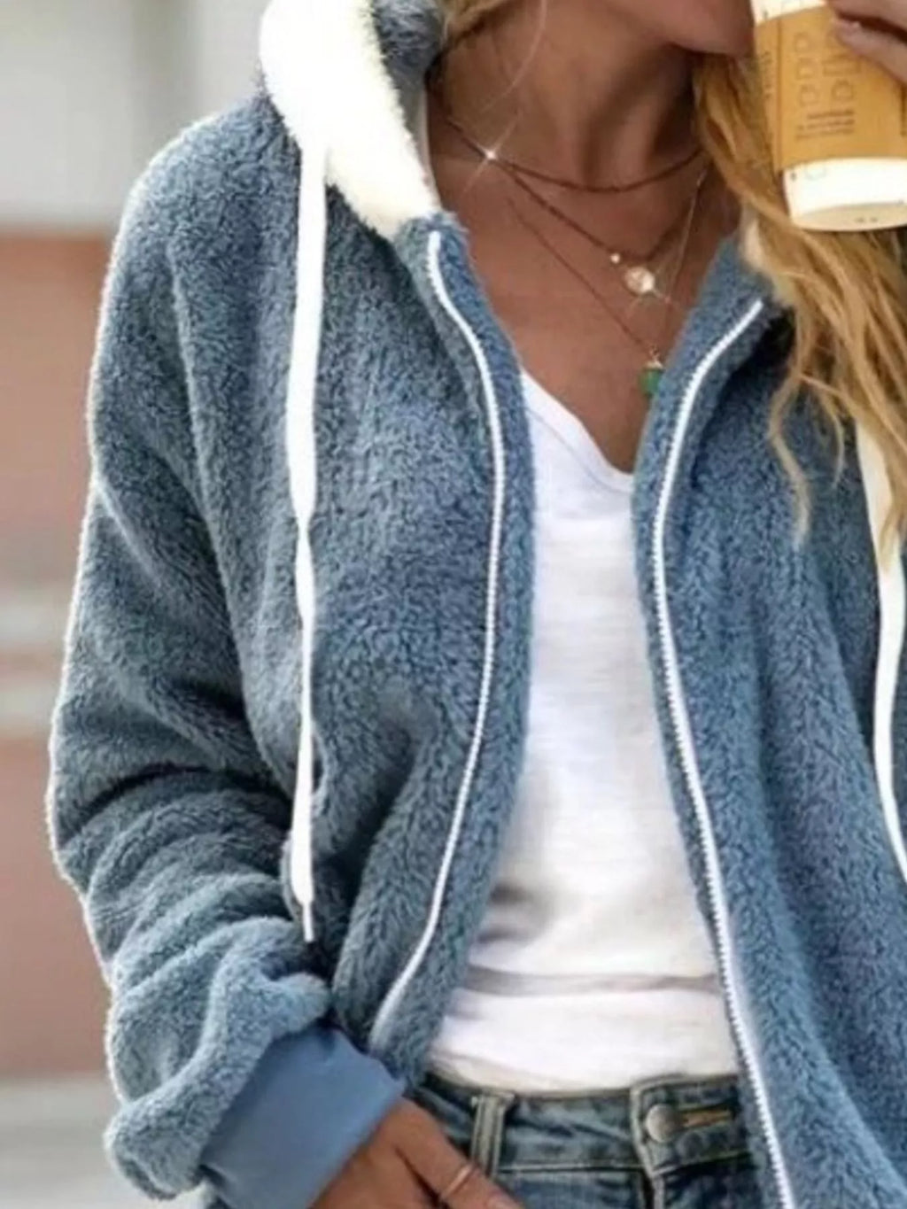 Full Size Cozy Fleece Zip-Up Hooded Jacket Plus Size - Lilixa.store