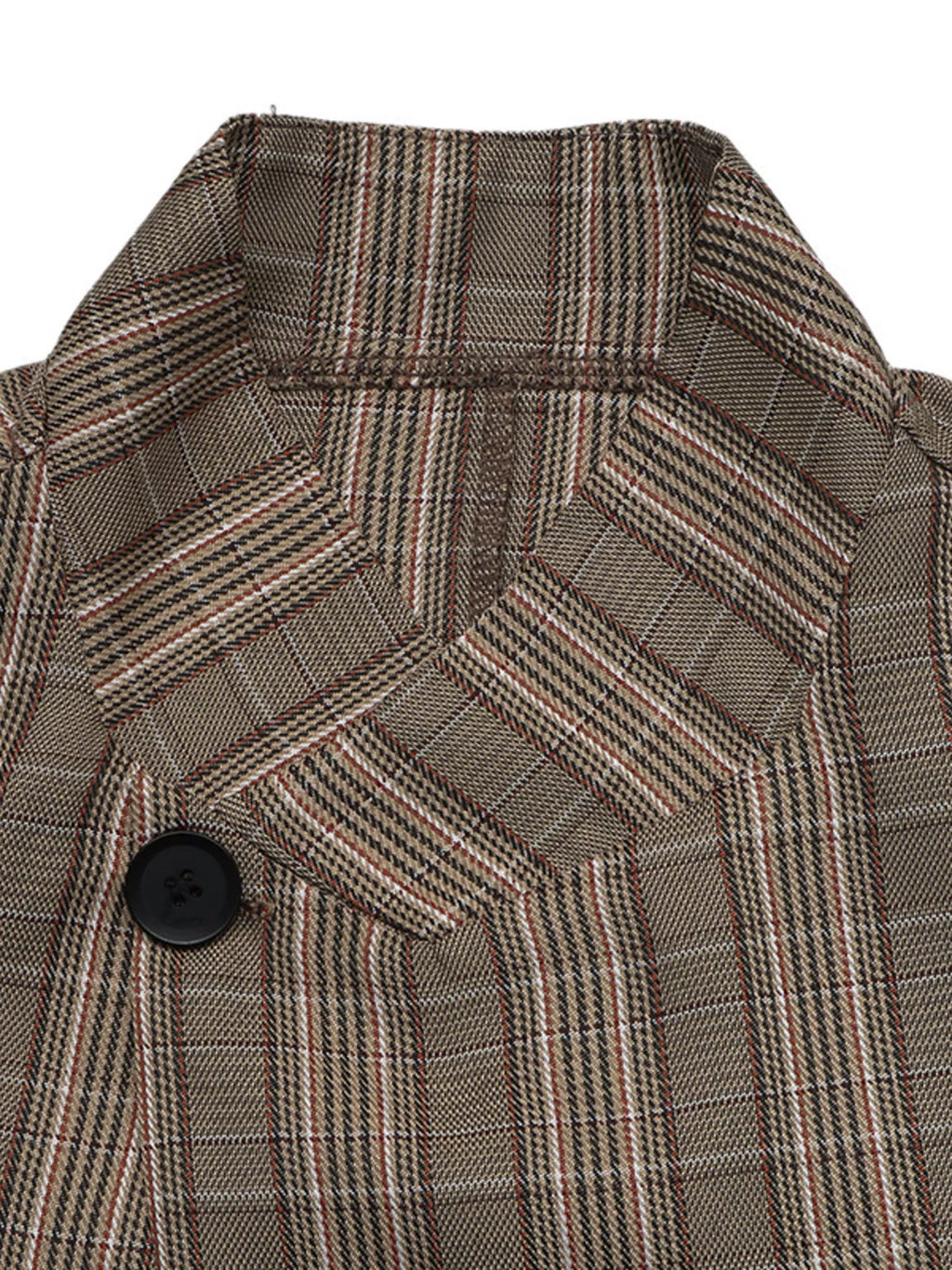 Plaid Single-Button Blazer - Lilixa.store