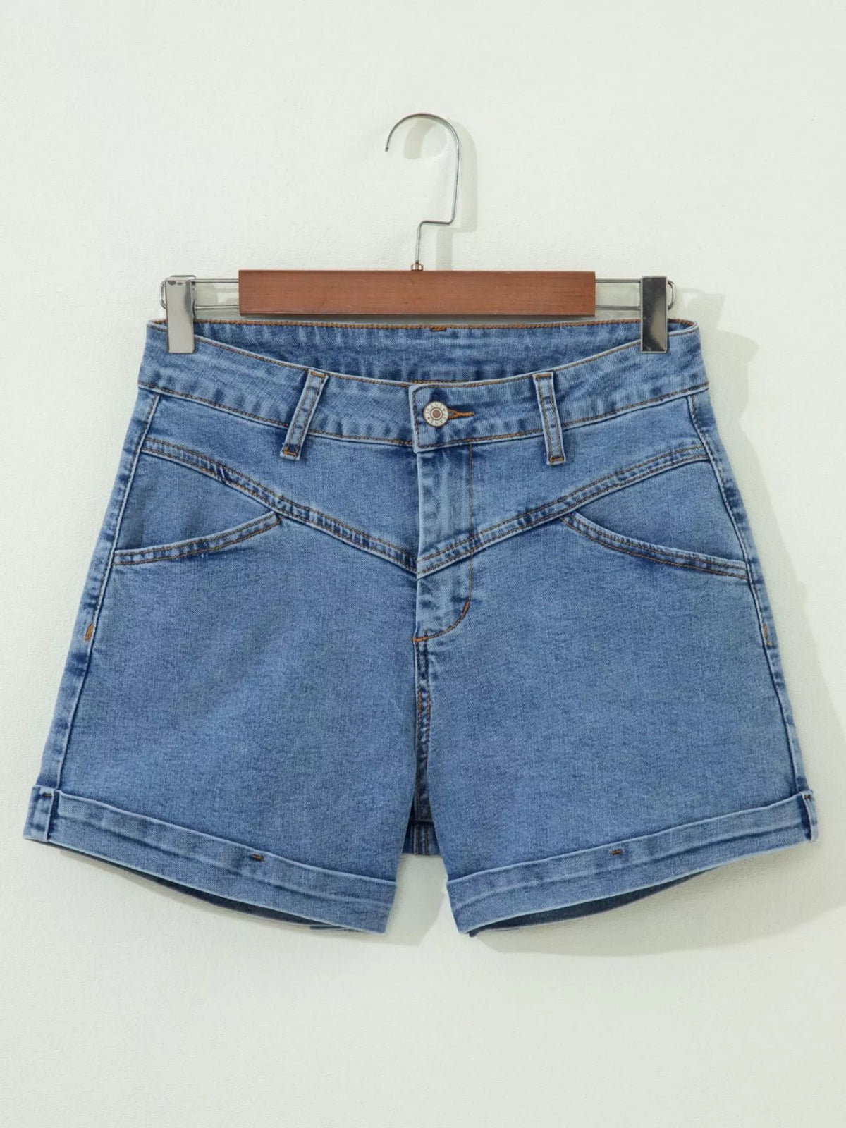 High-Waisted Denim Shorts - Lilixa.store