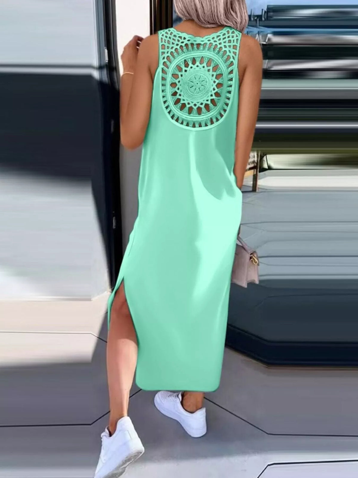 Side Slit Sleeveless Maxi Dress - Lilixa.store
