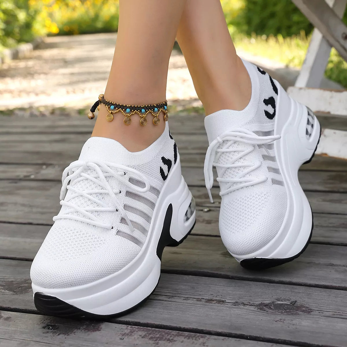 Round Toe Platform Sneakers - Lilixa.store
