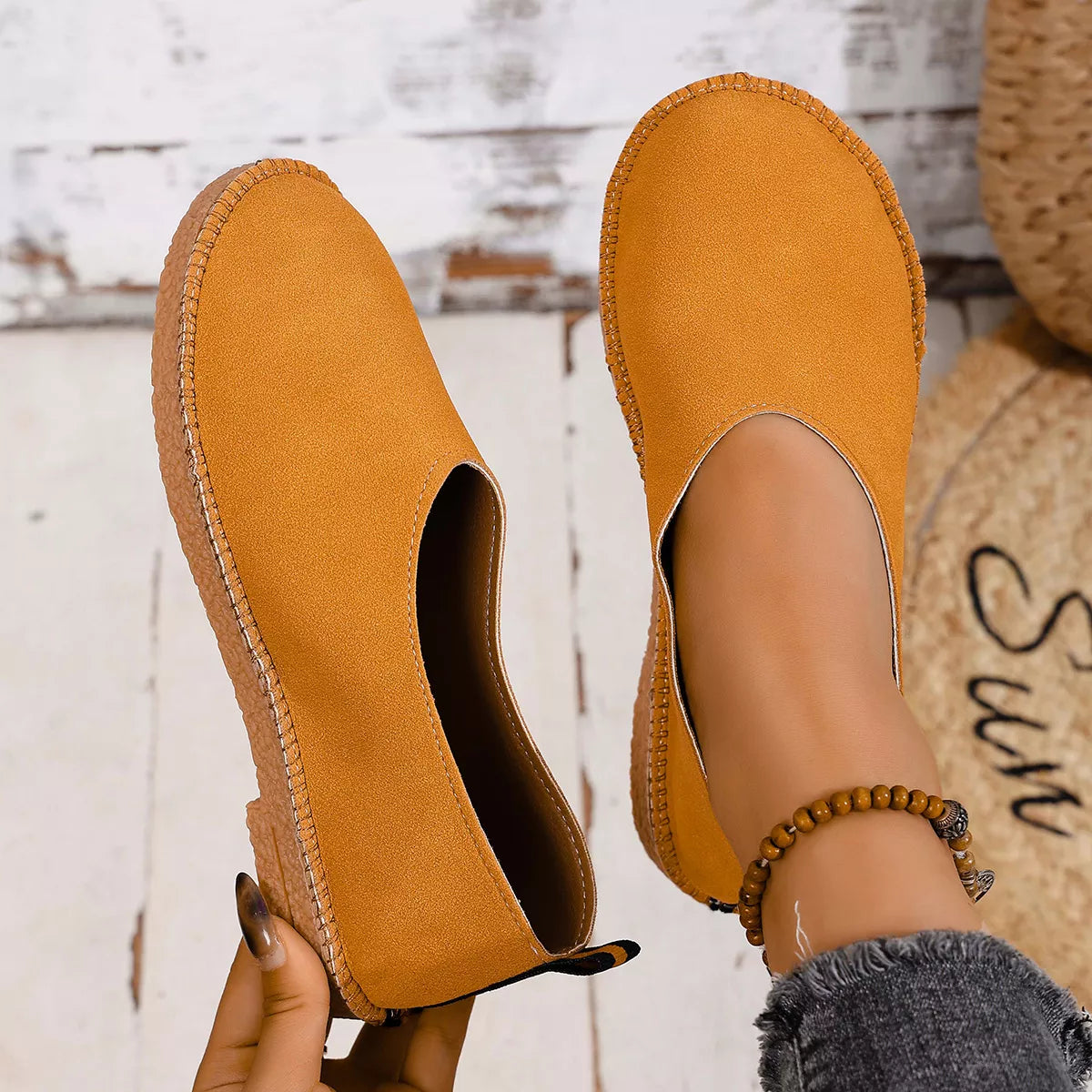 Round Toe Flats Slip-Ons, view 4