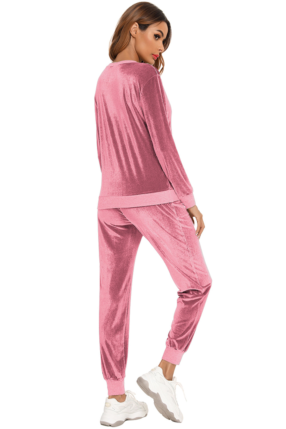 Round Neck Long Sleeve Loungewear Set with Pockets - Lilixa.store