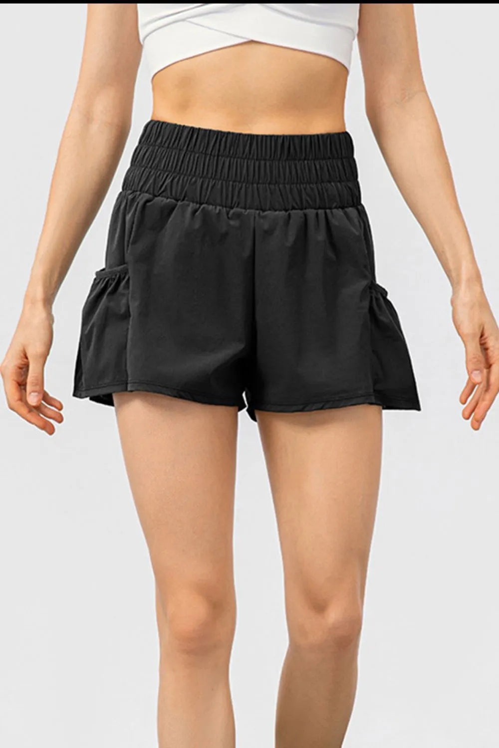 Elastic Waist Pocketed Active Shorts - Lilixa.store