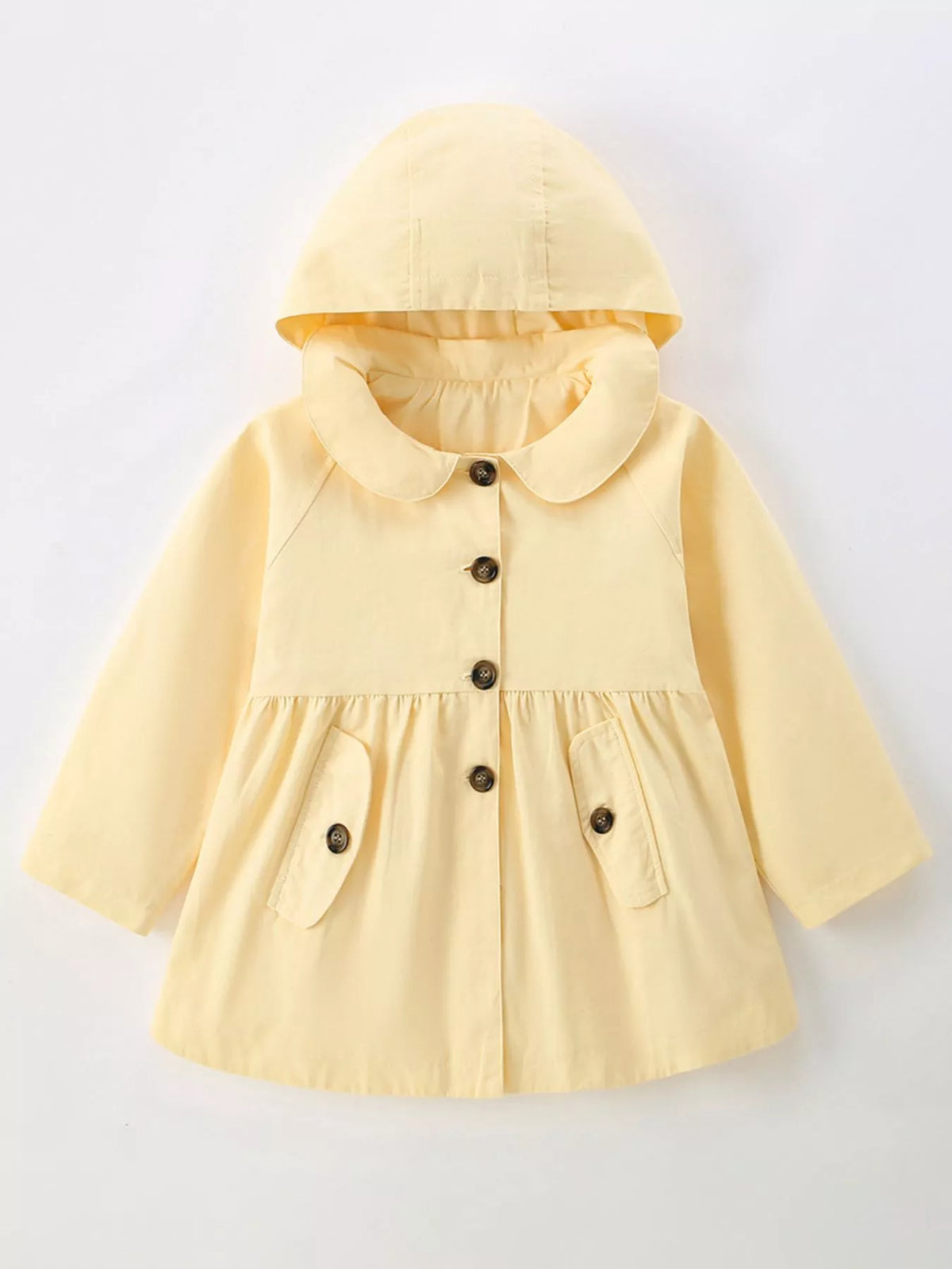 Children's Hooded Peplum Trench Coat - Lilixa.store