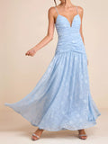 Ruched Spaghetti Strap Maxi Dress - Lilixa.store