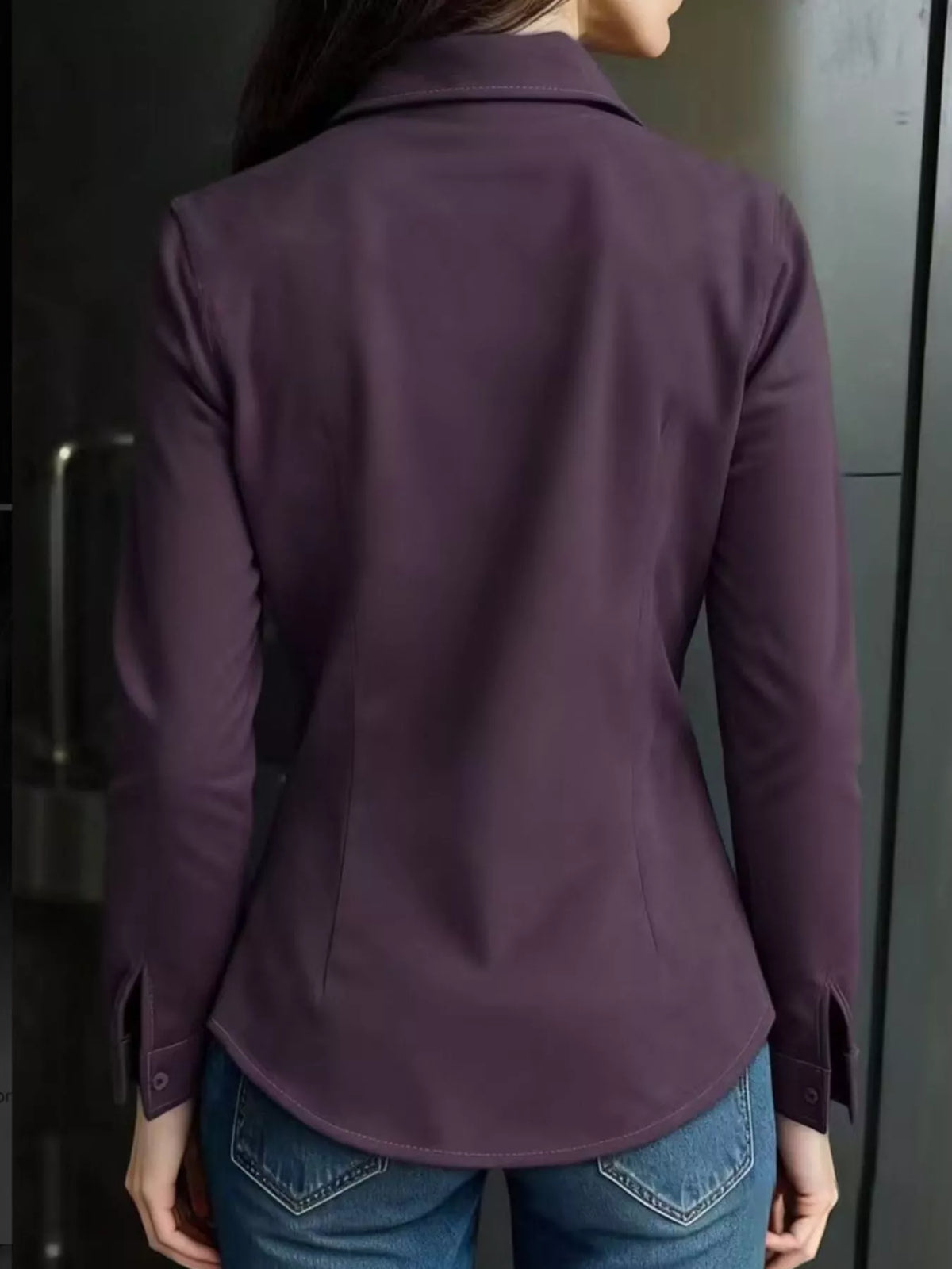 Classic Slim-Fit Long Sleeve Shirt, view 3