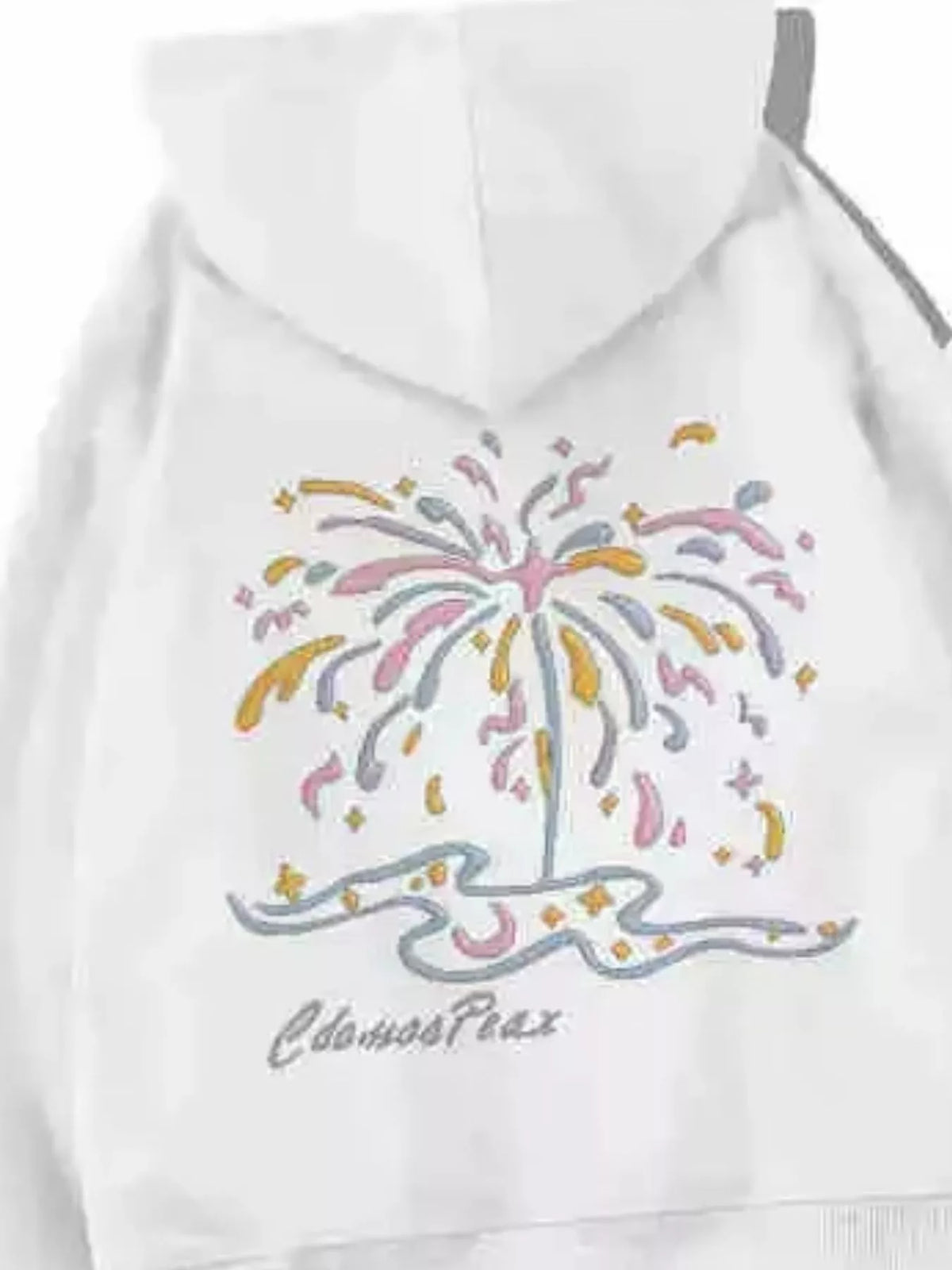Full Size Fireworks Graphic Kangaroo Pocket Hoodie Plus Size