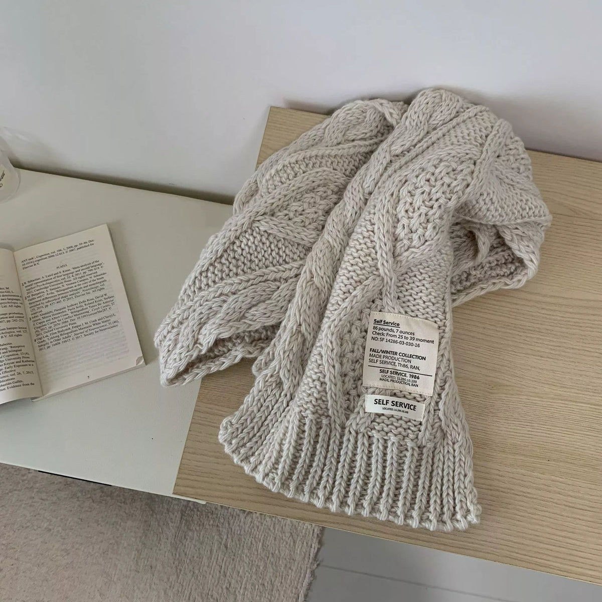 Chunky Cable Knit Scarf - Lilixa.store