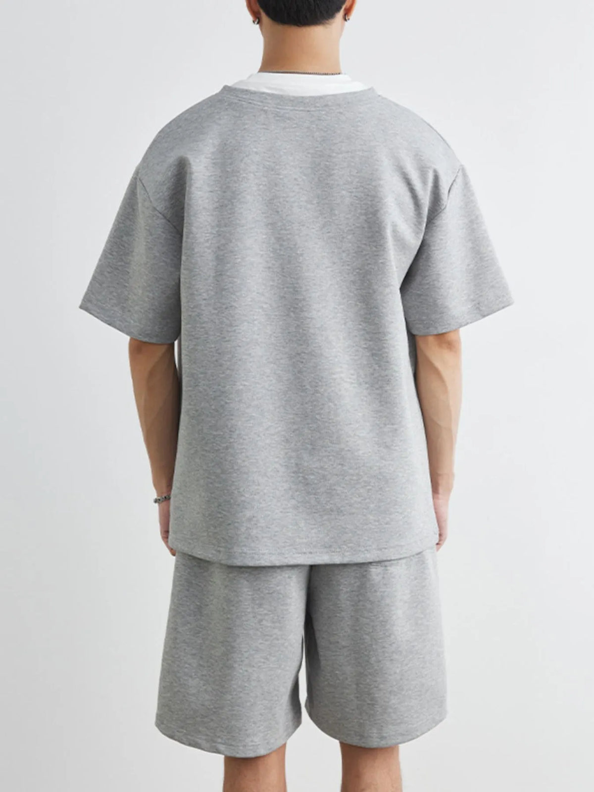 Men's Plus Size Half Sleeve Top and Shorts Set, view 6
