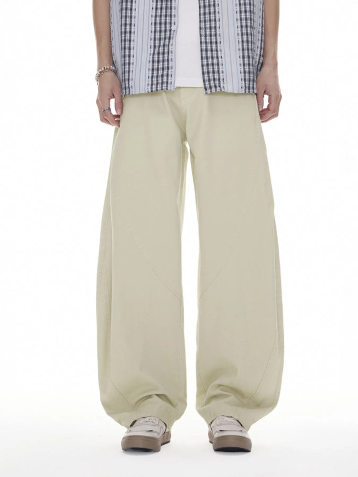 Men's Wide Leg Casual Pants in Apricot