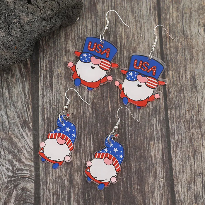 2 Pair Acrylic Gnome Earrings in Royal Blue