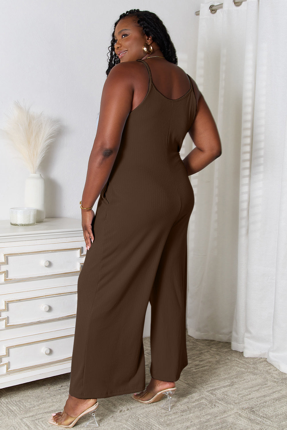 Basic Bae Full Size Spaghetti Strap V-Neck Jumpsuit - Lilixa.store