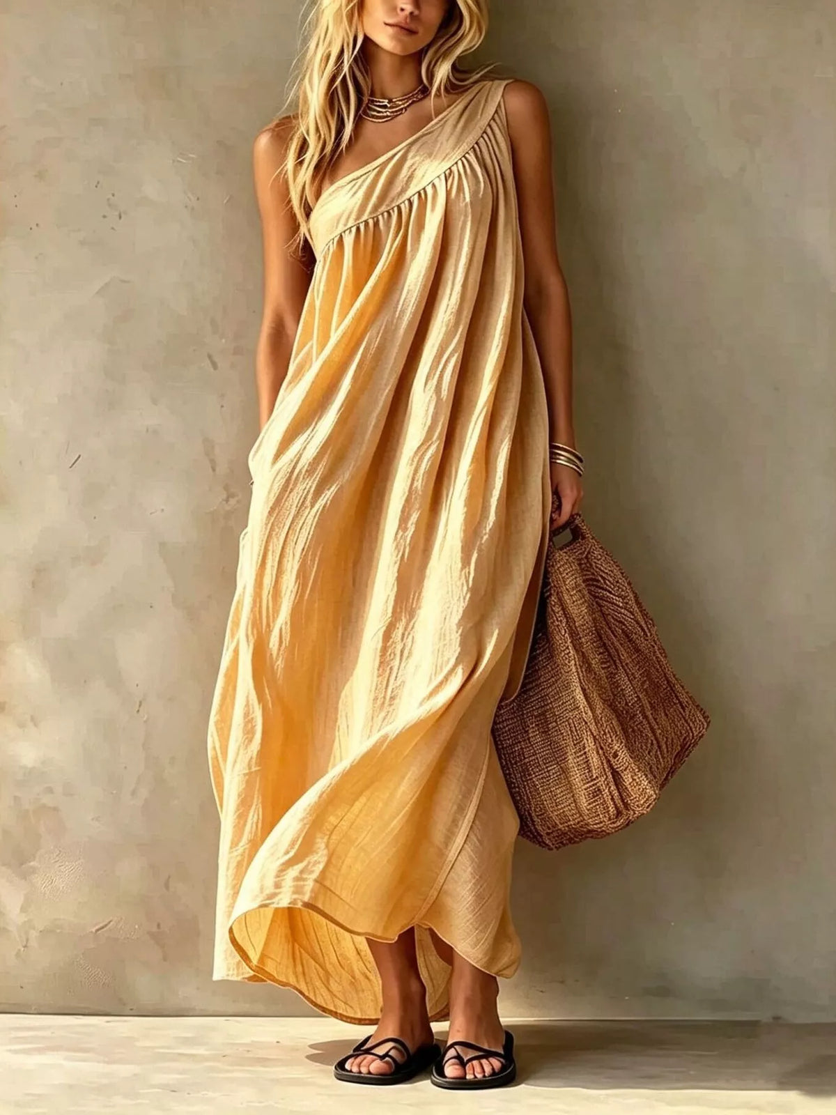 Full Size One-Shoulder Maxi Dress Plus Size - Lilixa.store