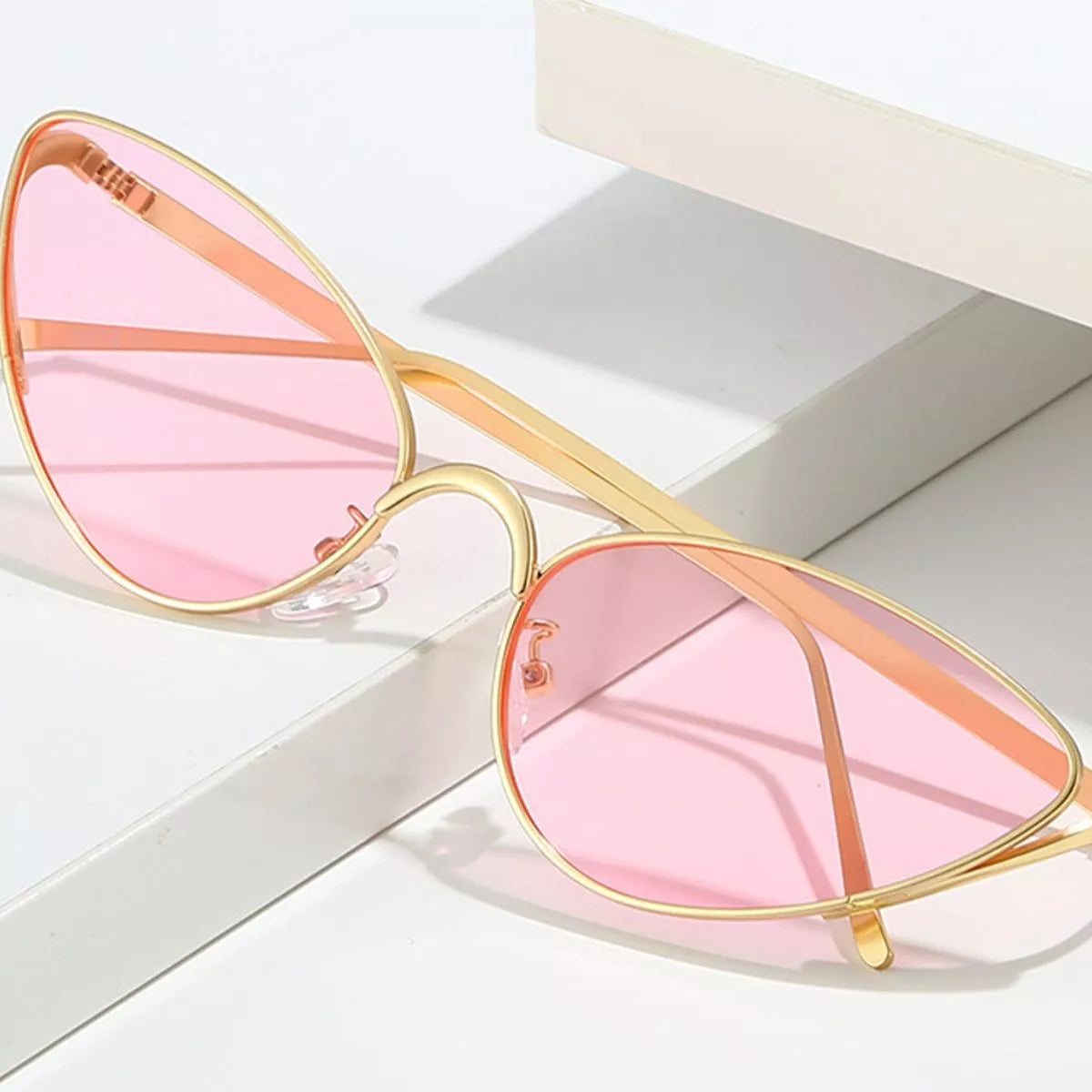 Gold-Rimmed Cat-Eye Sunglasses, view 2