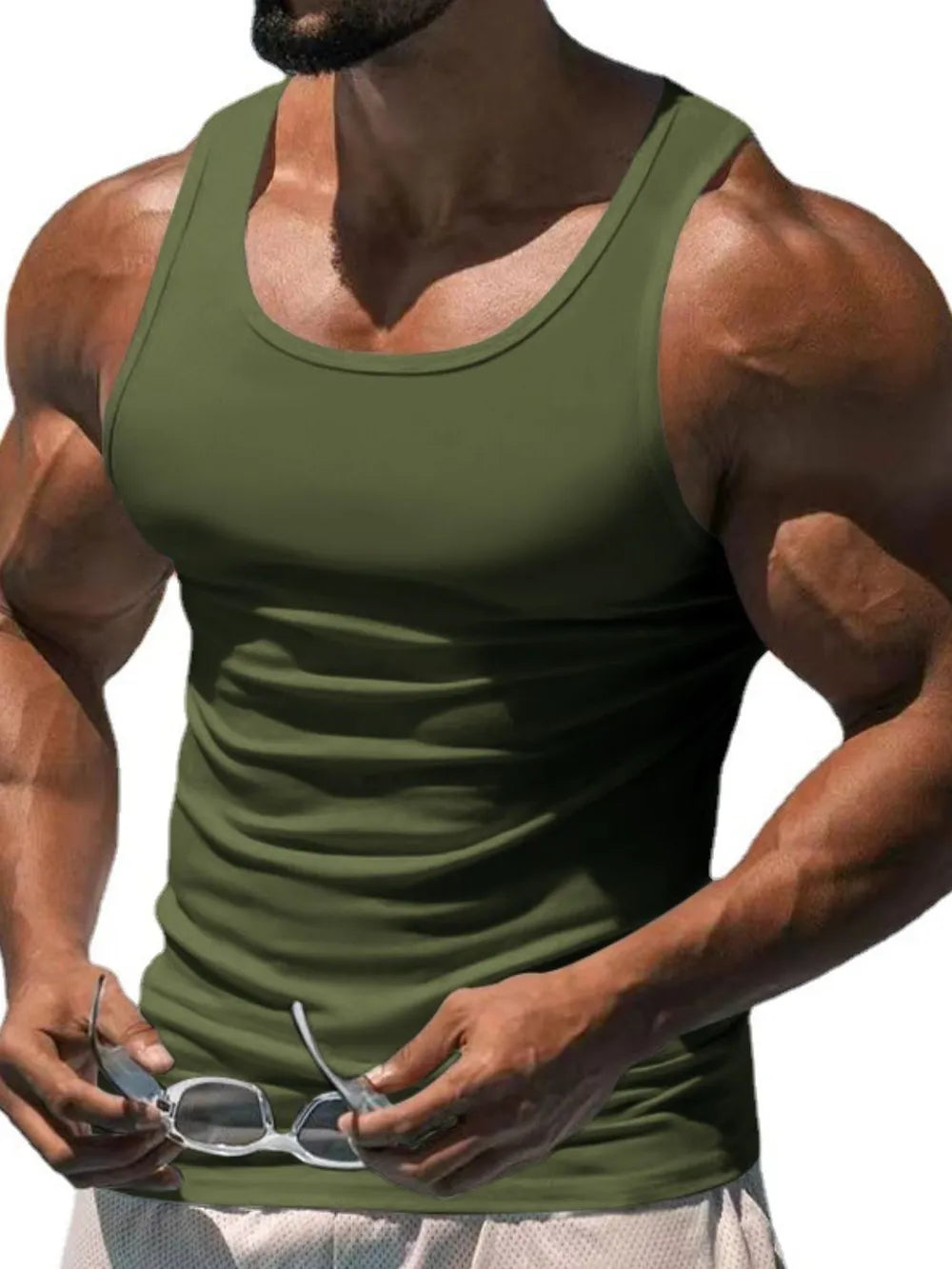 Men's Plus Size Wide Strap Tank - Lilixa.store