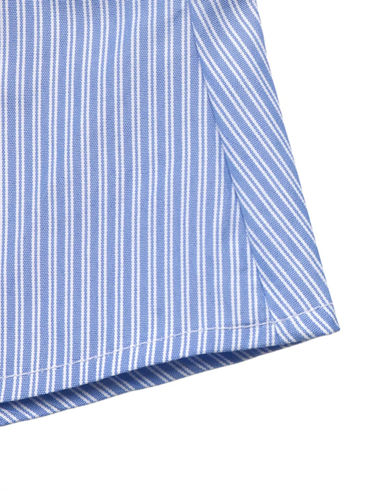 Striped Slim-Fit Button-Down Shirt in Blue, view 10