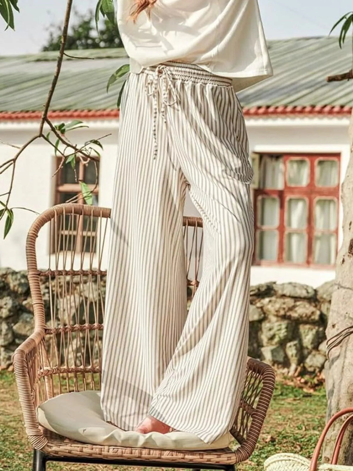 Striped Wide-Leg Pants - Lilixa.store