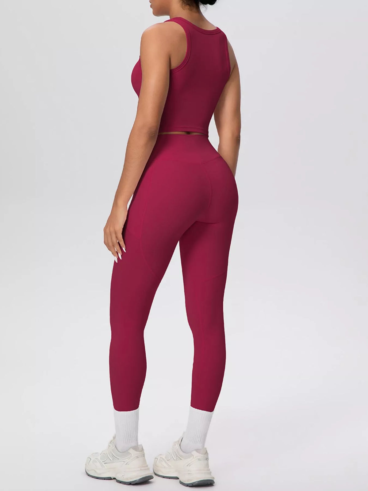 Scoop Neck Tank and High-Waisted Leggings Active Set, view 26