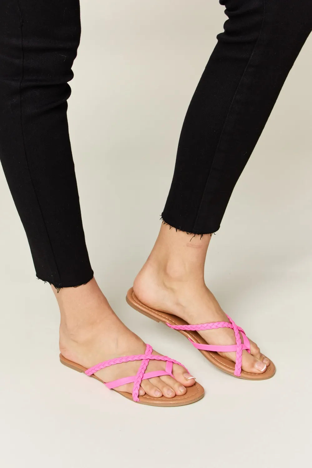 WILD DIVA Crisscross PU Leather Open Toe Sandals - Lilixa.store