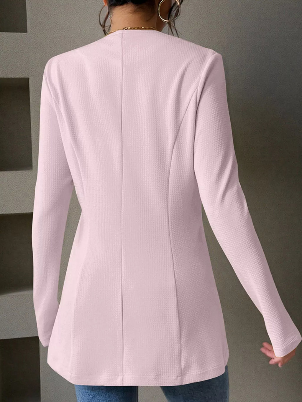 One Button Long Sleeve Blazer - Lilixa.store