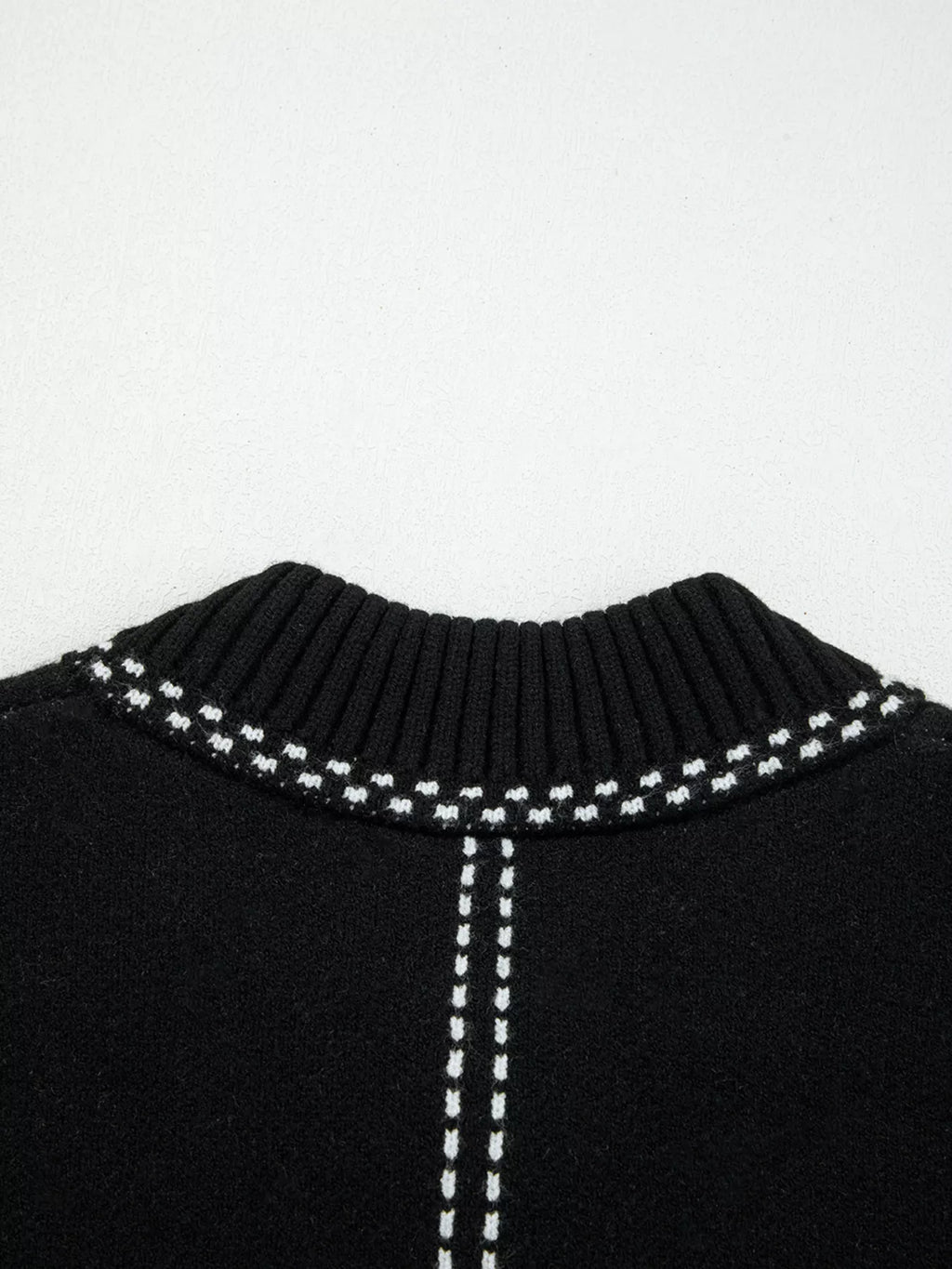Contrast Trim Button up Sweater Cardigan - Lilixa.store