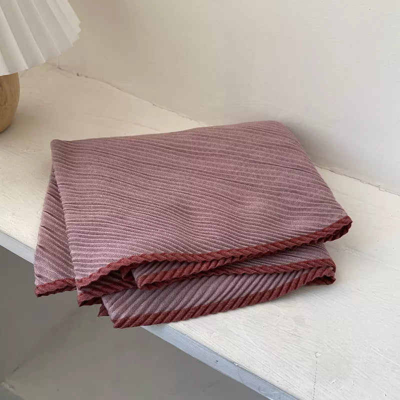 Contrast Trim Texture Warm Scarf - Lilixa.store