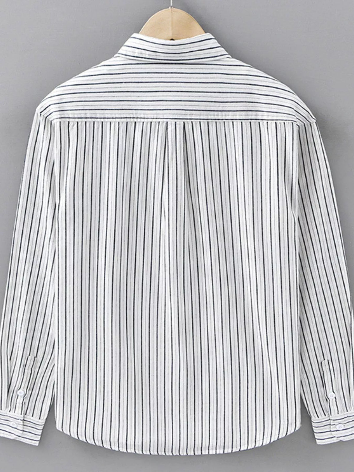 Men's Plus Size Casual Striped Long-Sleeve Button-Down Shirt - Lilixa.store
