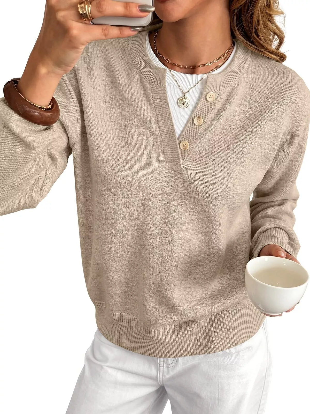 Long Sleeve Dropped Shoulder Sweater