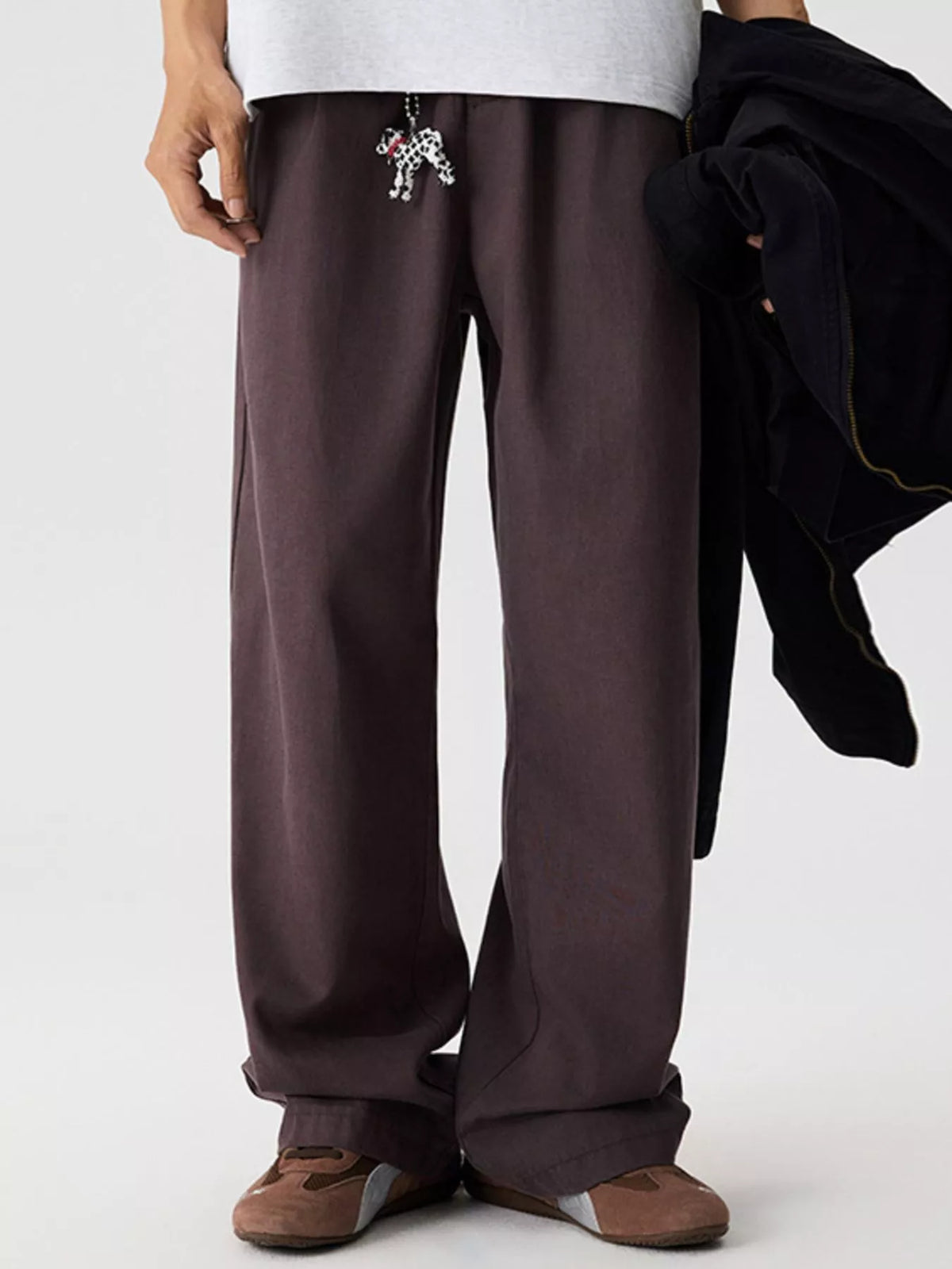 Men's Relaxed Fit Pants with Pockets in Plum Purple