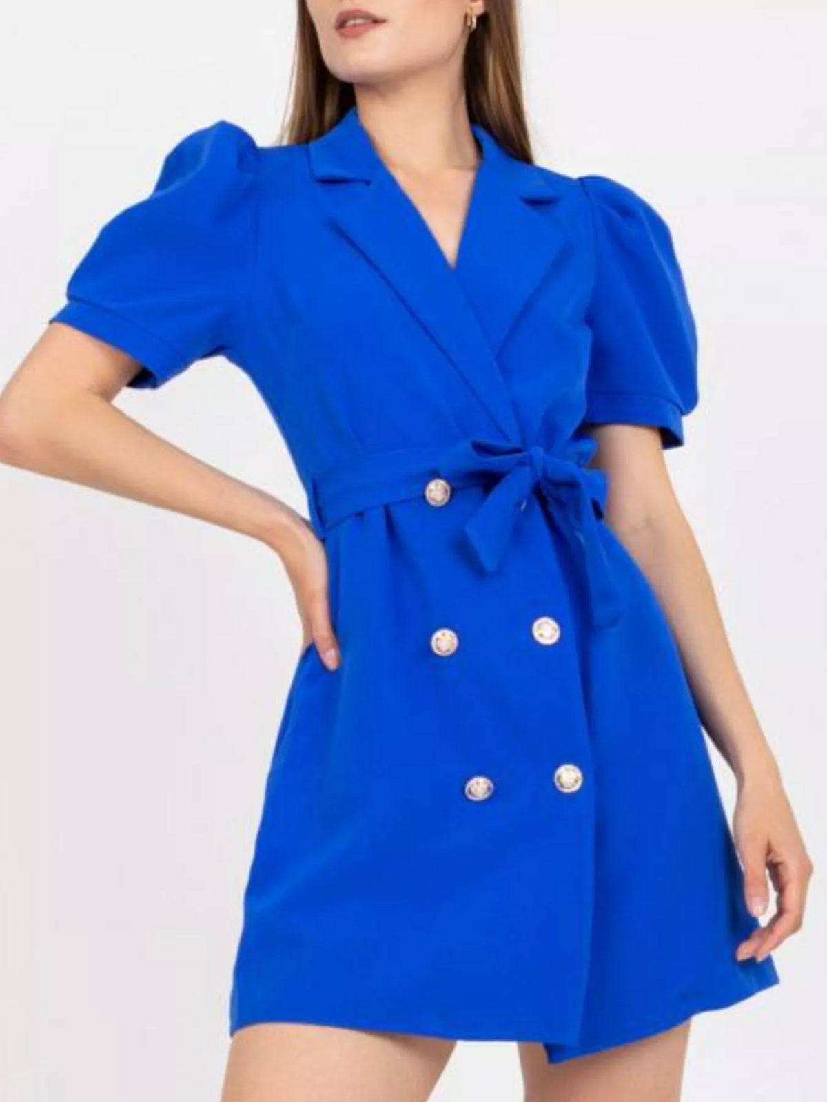 Blazer Style Tie Waist Mini Dress - Lilixa.store