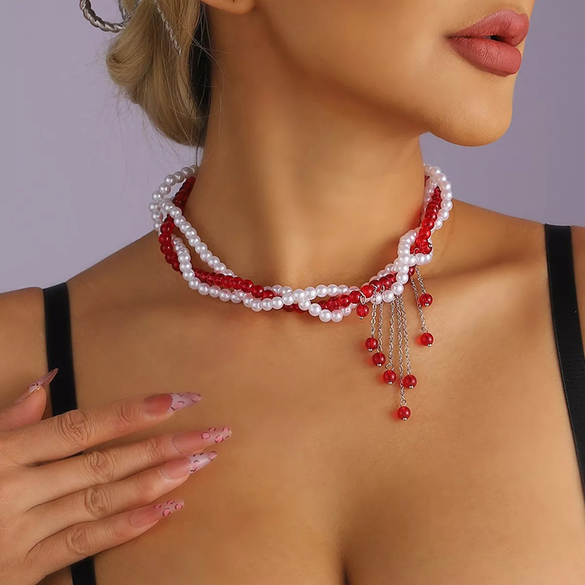 Twisted Bead Tassel Necklace - Lilixa.store