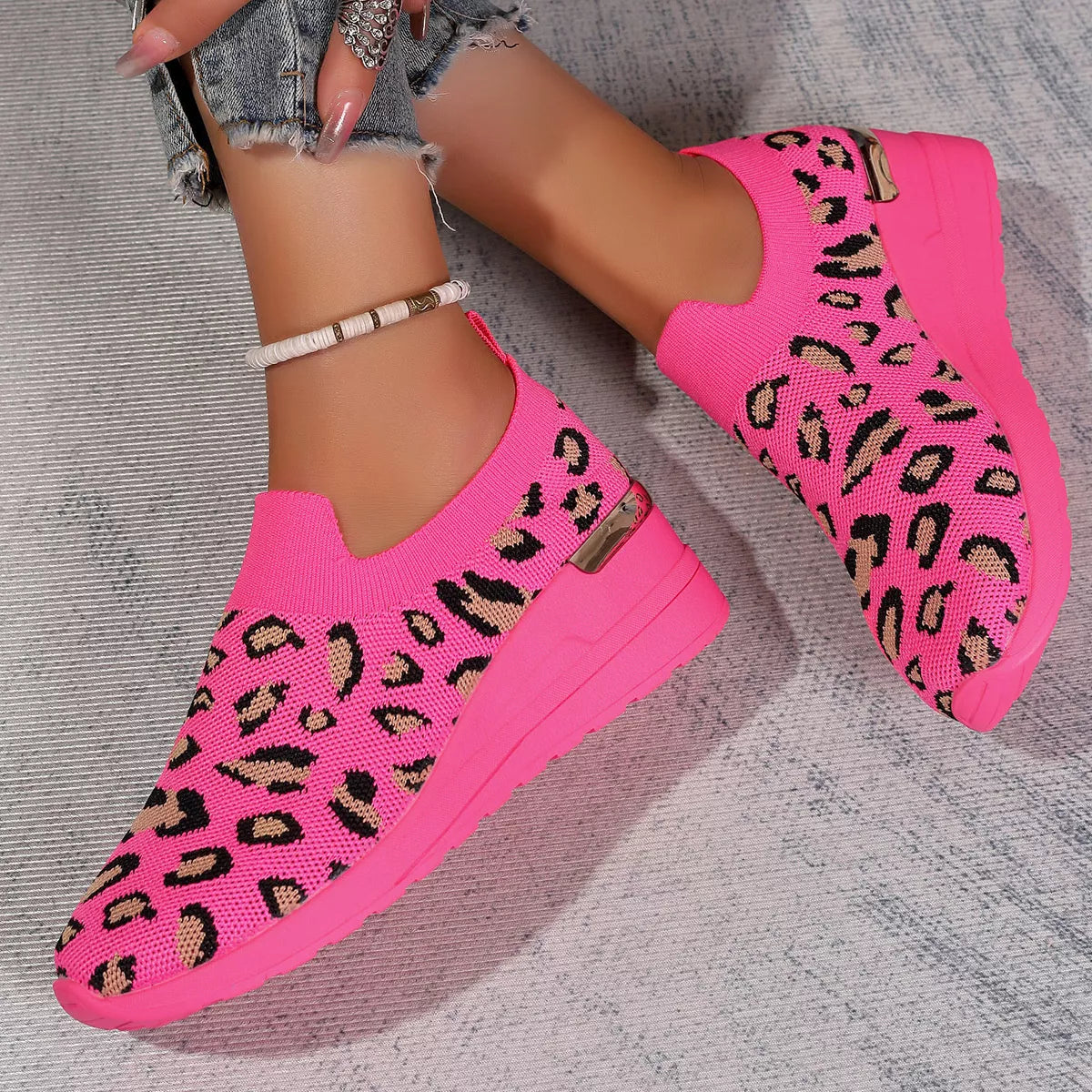 Mesh Round Toe Wedge Athletic - Lilixa.store