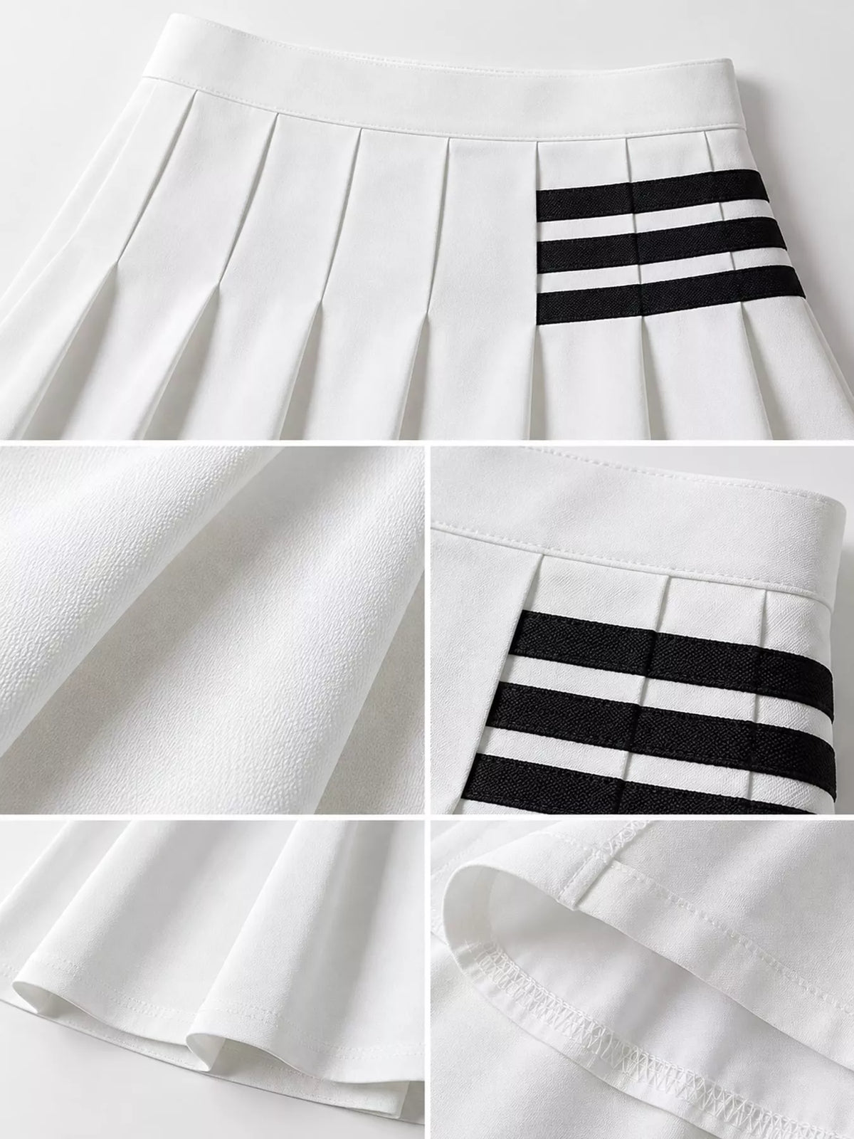 Contrast Stripe Pleated Mini Skirt, view 4