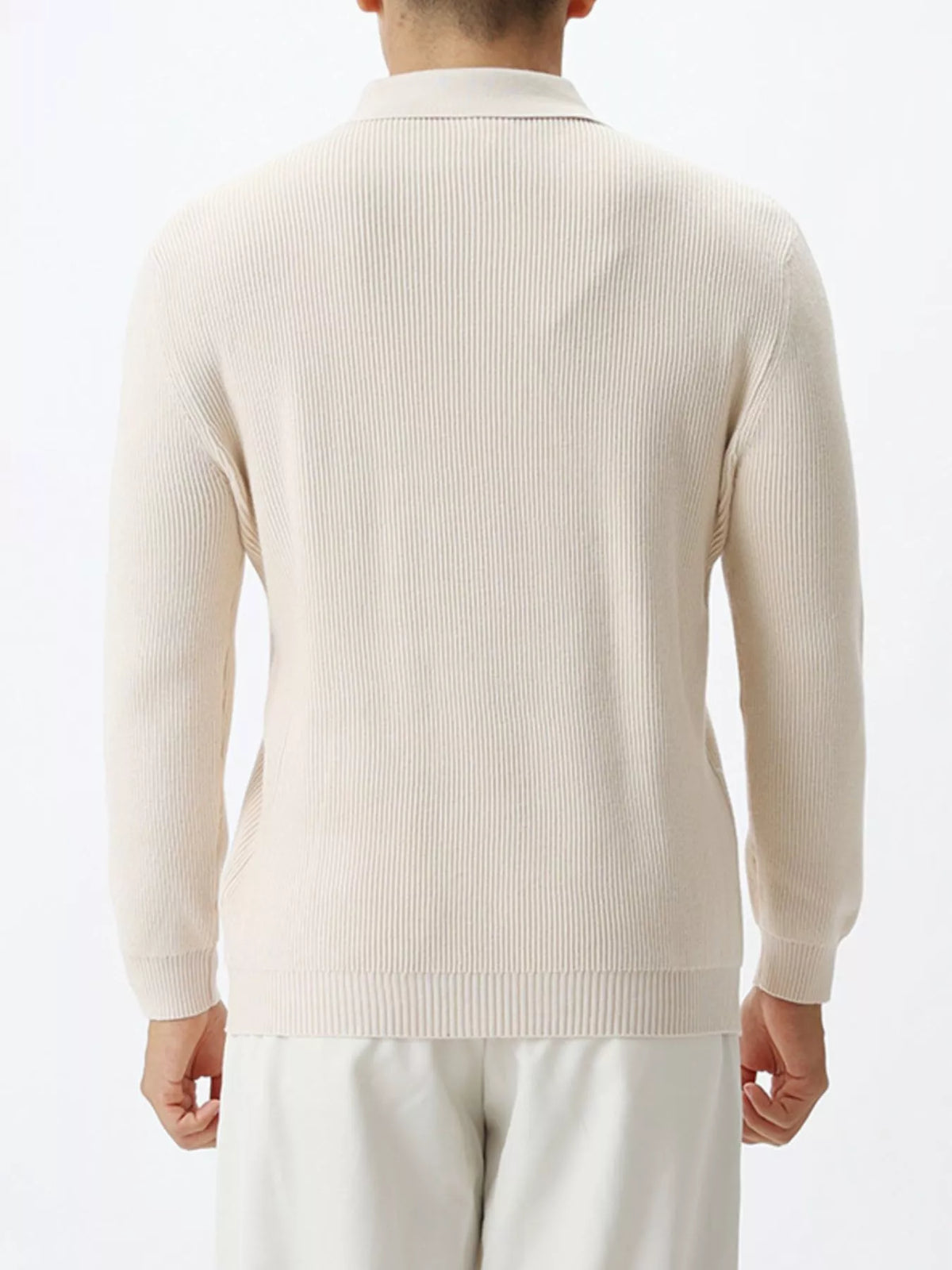 Men's Plus Size Ribbed Knit Quarter-Zip Sweater