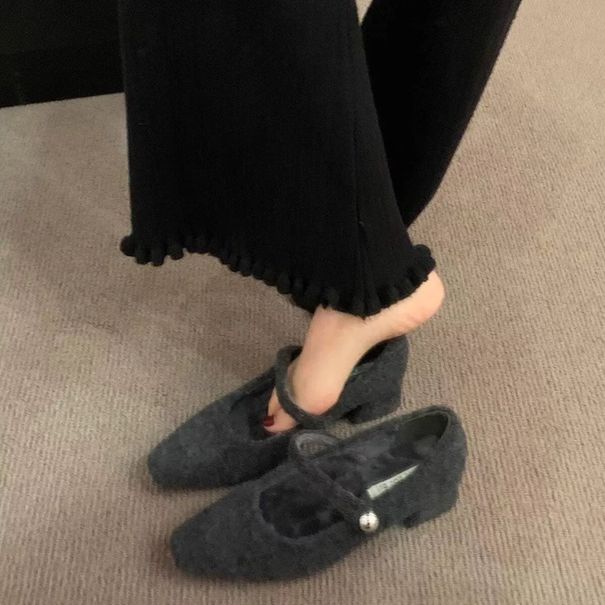 Elegant Block Heel Mary Jane Loafers, view 6