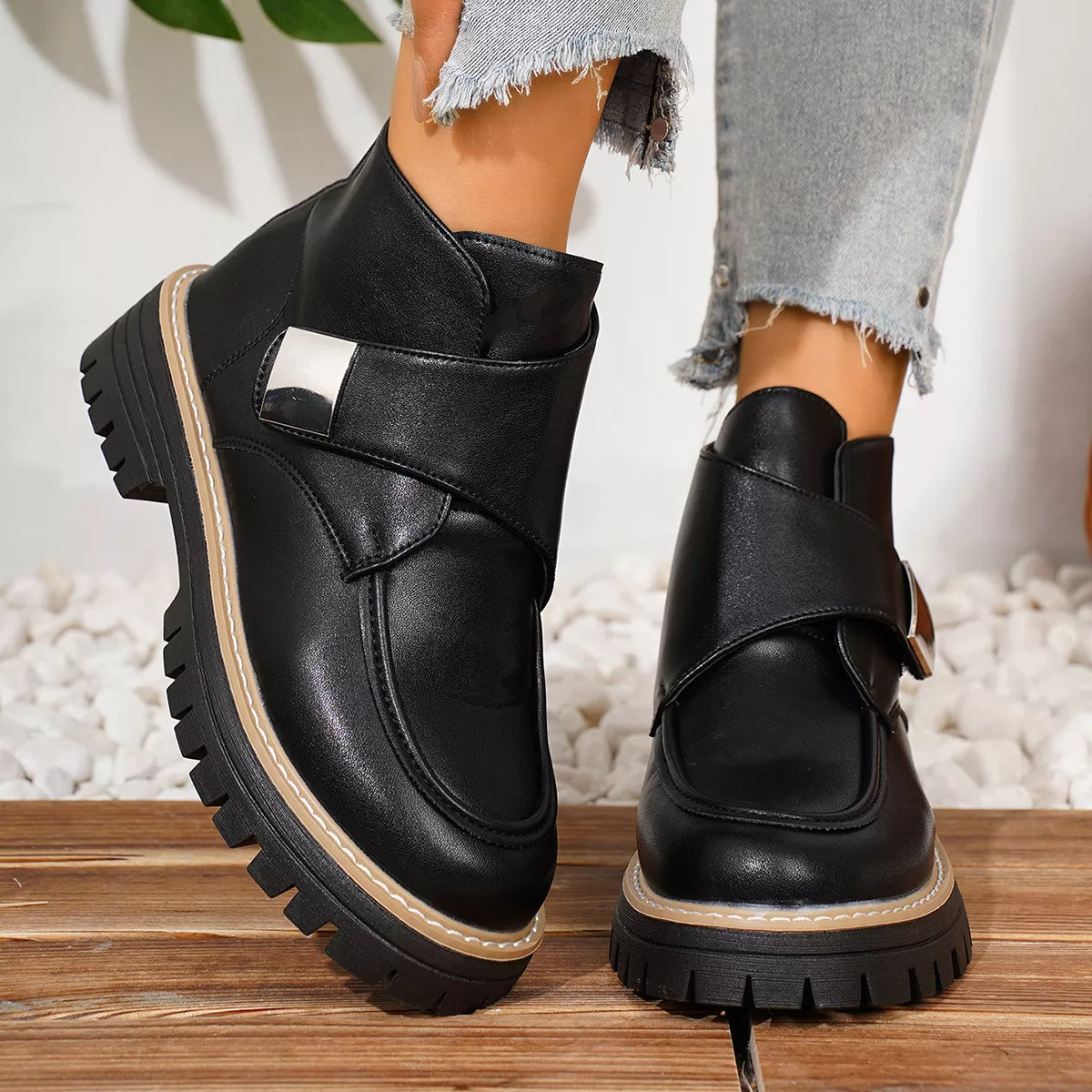 Round Toe Block Heels Boots - Lilixa.store