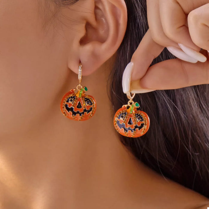 Halloween Pumpkin Drop Earrings - Lilixa.store