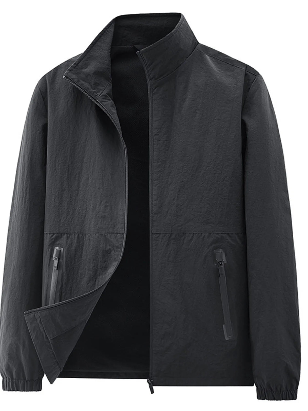 Men's Plus Size Zip Up Long Sleeve Jacket - Lilixa.store