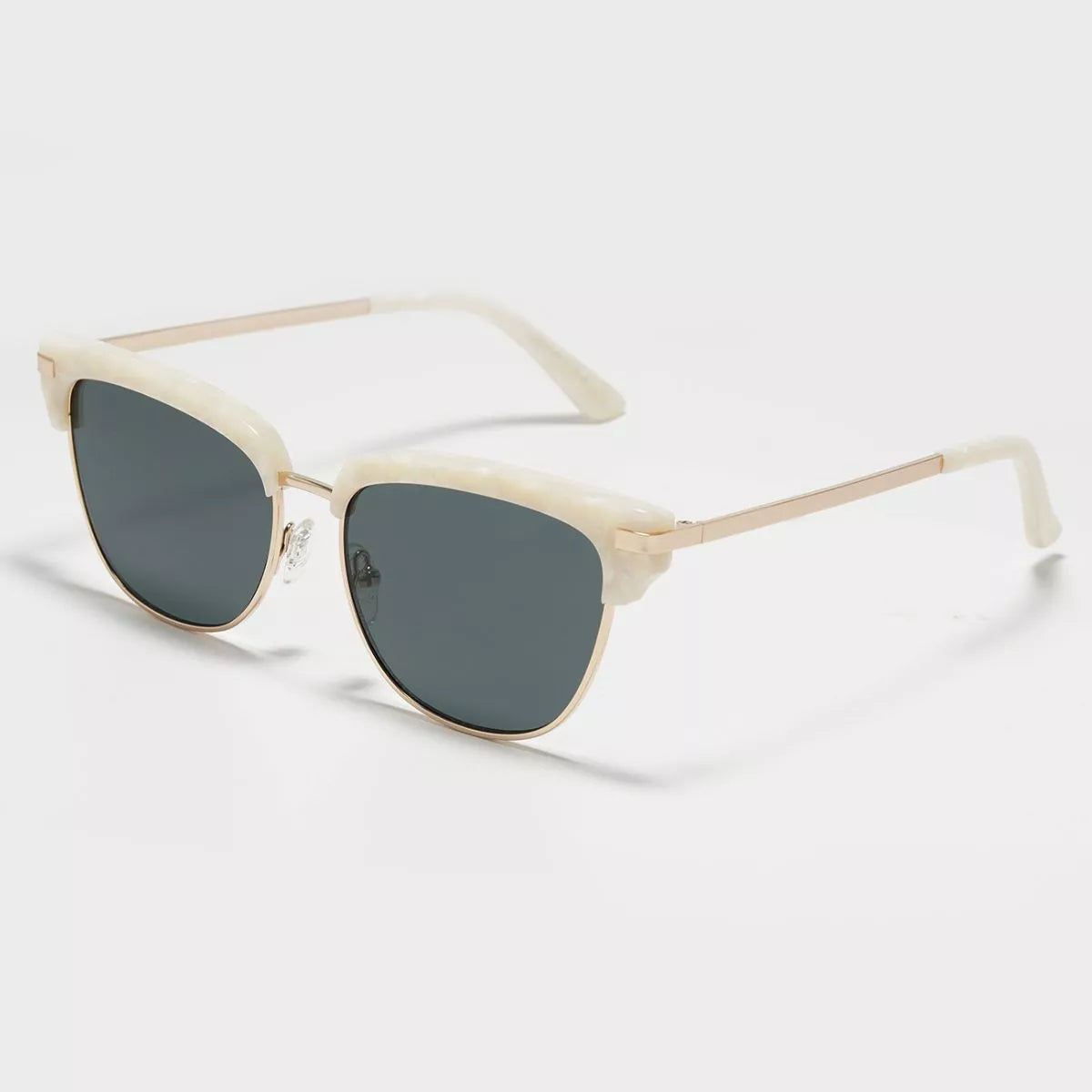 Classic Clubmaster Style Sunglasses with Gold Accents - Lilixa.store