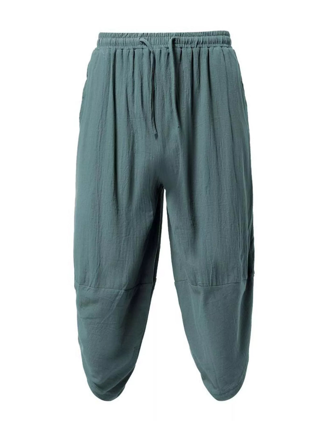 Men's Plus Size Loose Fit Cropped Pants in Green